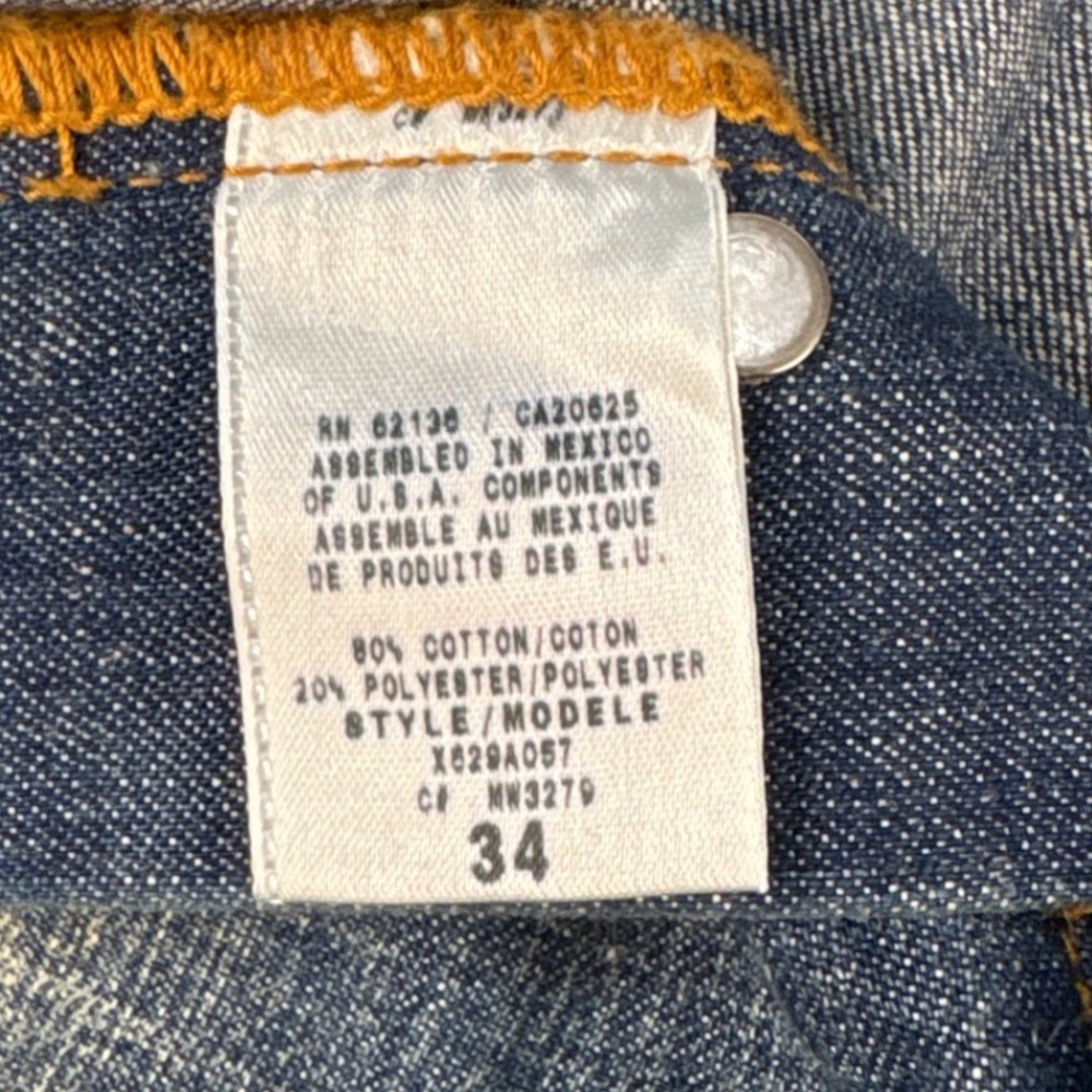 Guess Jeans Mens 34 X629A057 Blue Embroidered Crosshatch Denim EUC - Picture 3 of 10